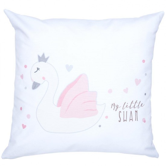 Μαξιλάρι Διακοσμητικό Printed My Little Swan Λευκό Μαξιλάρι Διακοσμητικό Printed My Little Swan Λευκό