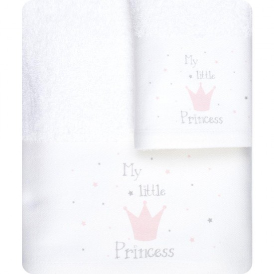 Πετσέτες Σετ 2ΤΜΧ My Little Princess Λευκό Πετσέτες Σετ 2ΤΜΧ My Little Princess Λευκό