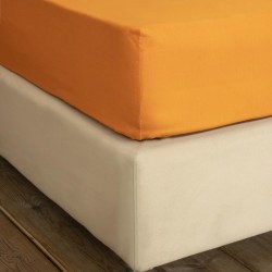 Σεντόνι Υπέρδιπλο με Λάστιχο Unicolors - Deep Orange