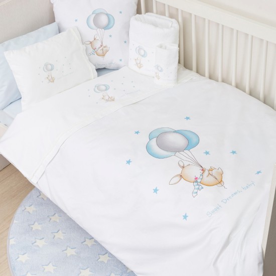 Παπλωματοθήκη Κούνιας Sweet Dreams Baby Λευκό-Σιέλ 110 x 140 cm Παπλωματοθήκη Κούνιας Sweet Dreams Baby Λευκό-Σιέλ 110 x 140 cm