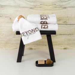 Πετσέτες Σετ 3ΤΜΧ Beyond Λευκό 70 x 140 / 50 x 90 / 30 x 50 cm